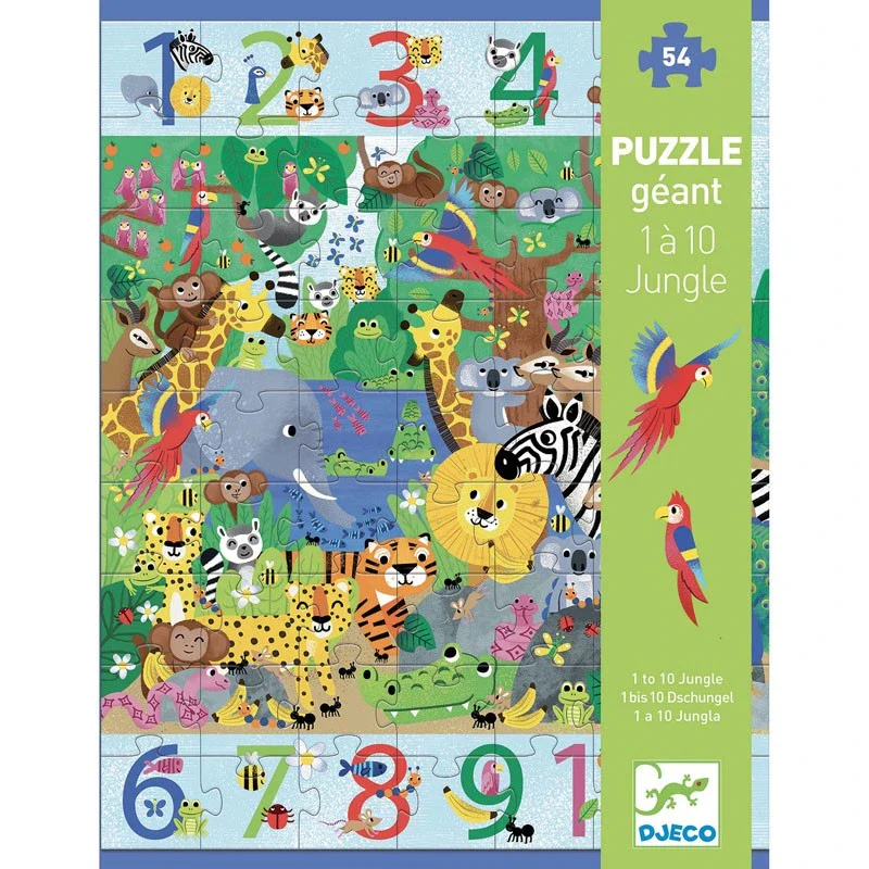 54 Piece 1 To 10 Jungle Giant Floor Puzzle