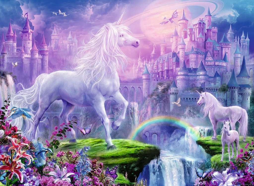 100 PC Unicorn Kingdom Glitter Puzzle - Image 2