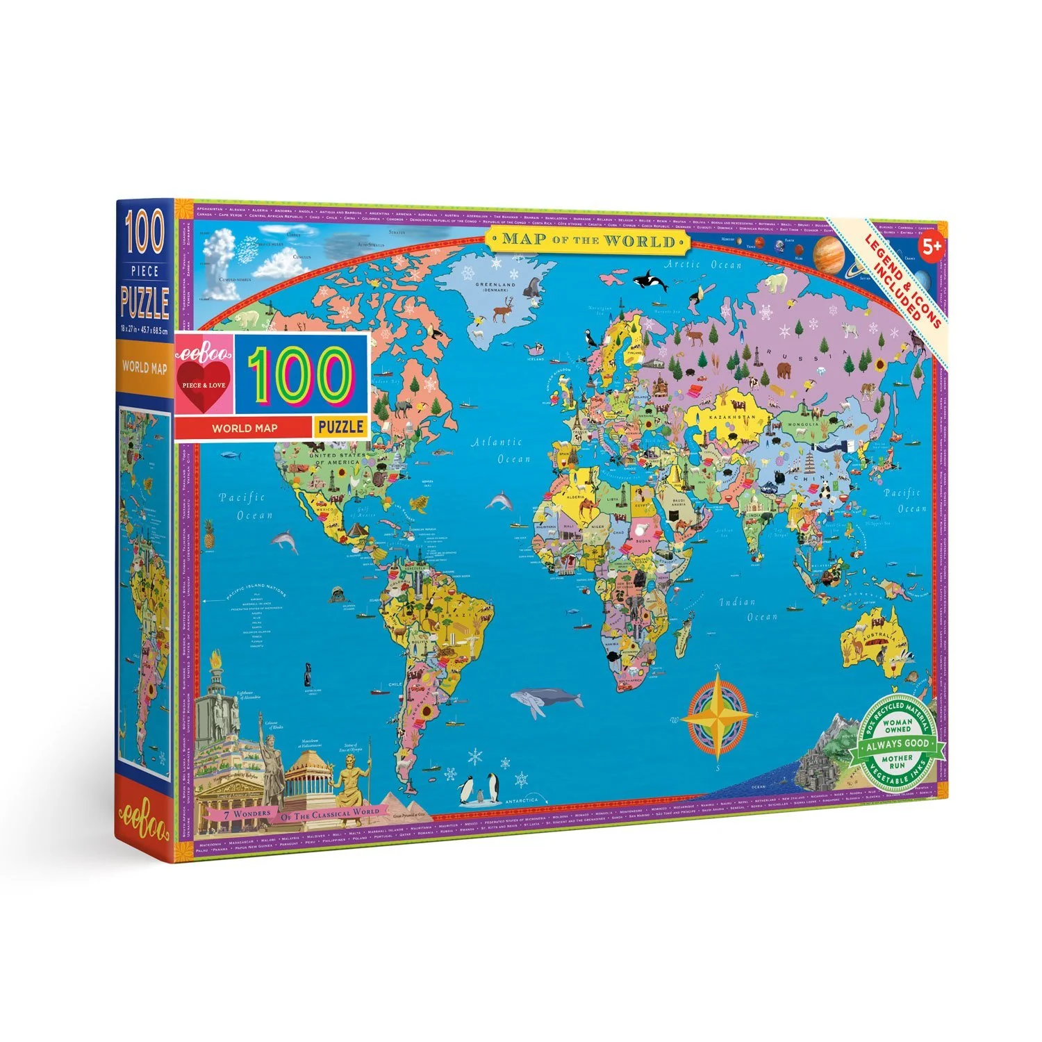 100 Piece World Map Puzzle