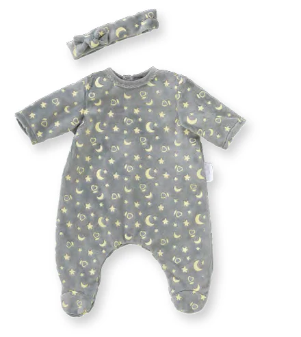 14" Pajamas & Headband Glow In The Dark Outfit