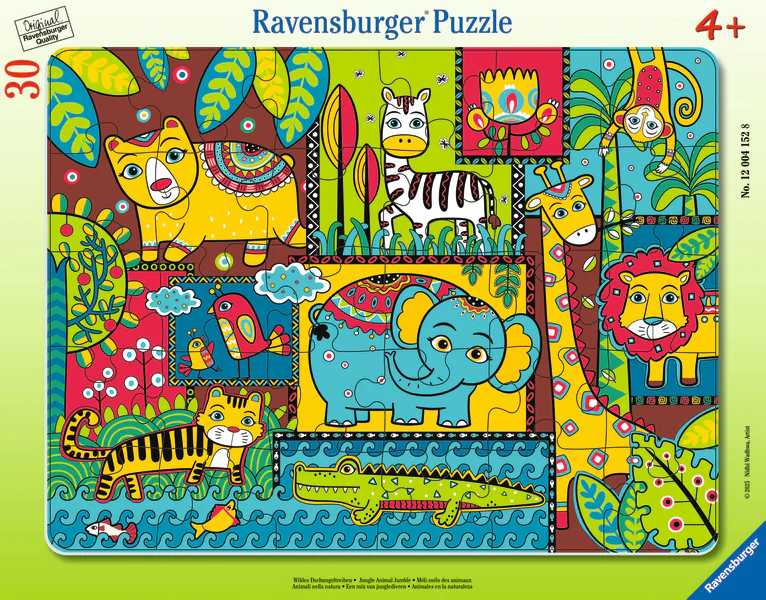 30 PC Jungle Animal Jumble Frame Puzzle