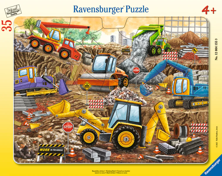 35 PC Working Hard Frame Puzzle