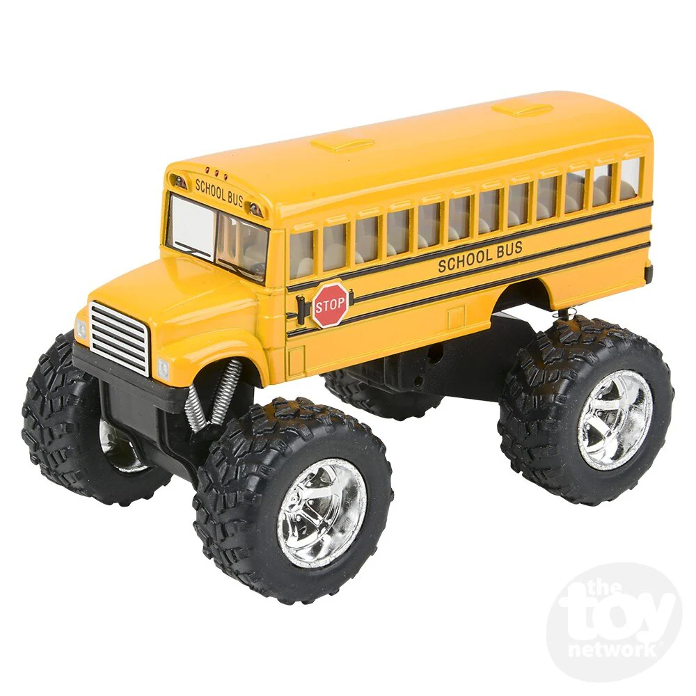 5" Die-Cast Pull Back Big Wheel School Bus