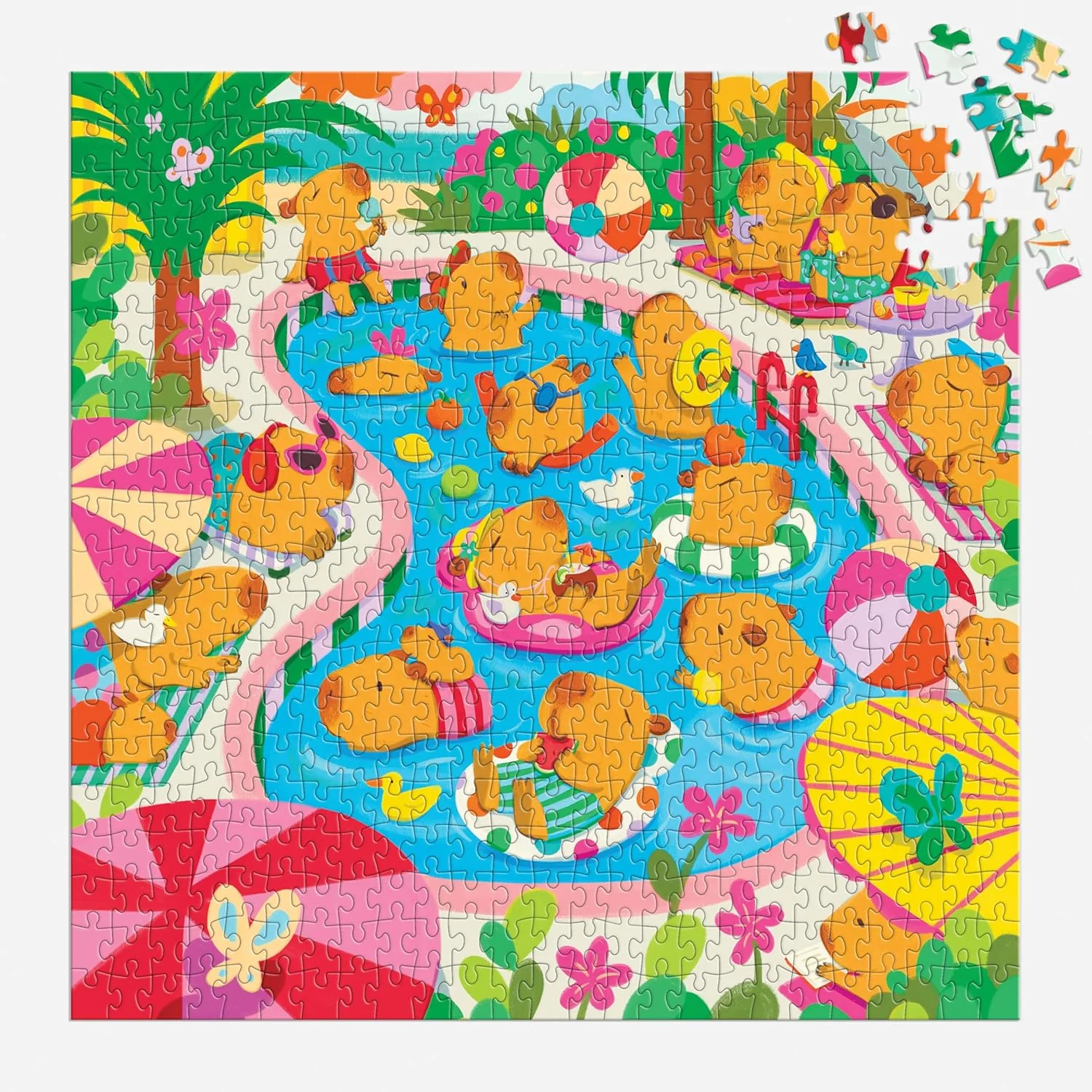 500 Piece Capybara Pool Day Puzzle - Image 2