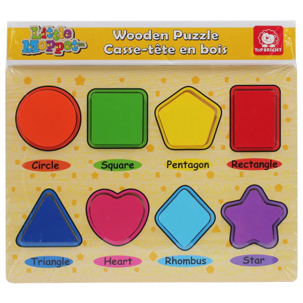8 PC 8 Shape Chunky Wood Puzzle