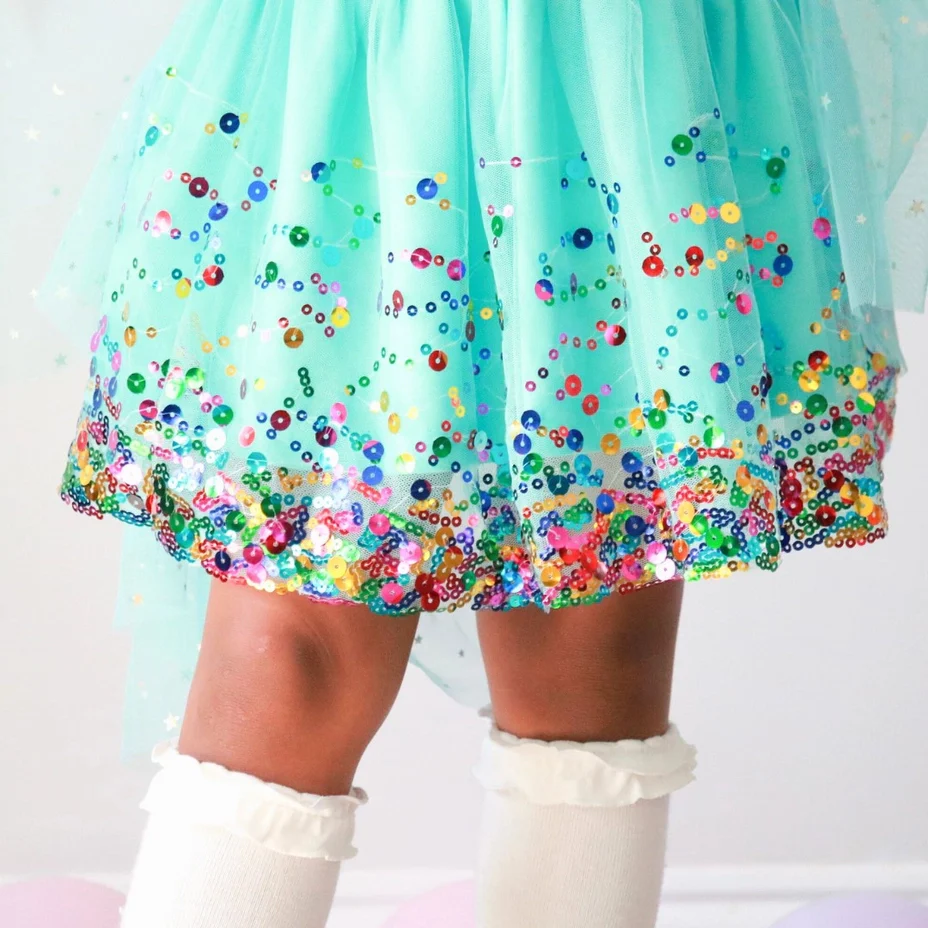 Aqua Confetti Tutu Size 4-6 - Image 2