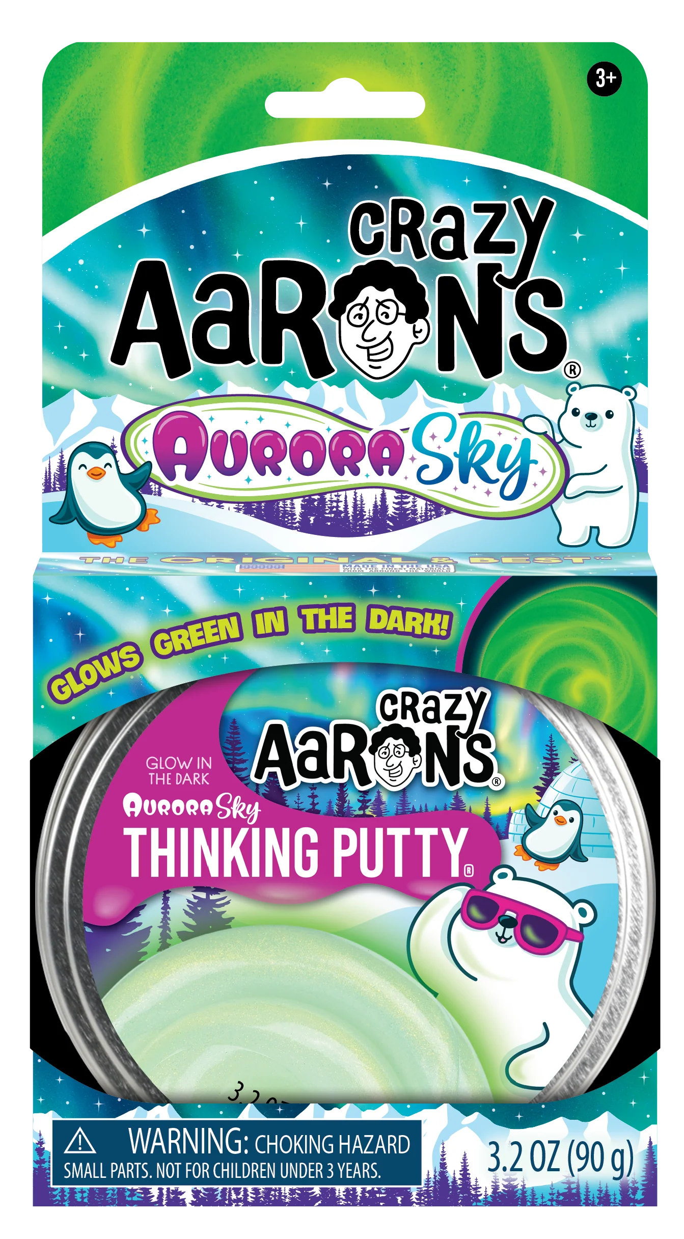 Aurora Sky Glow-In-The-Dark Thinking Putty Tin