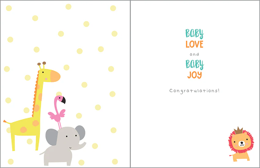 Baby Blocks With Animals Baby Card - Image 2