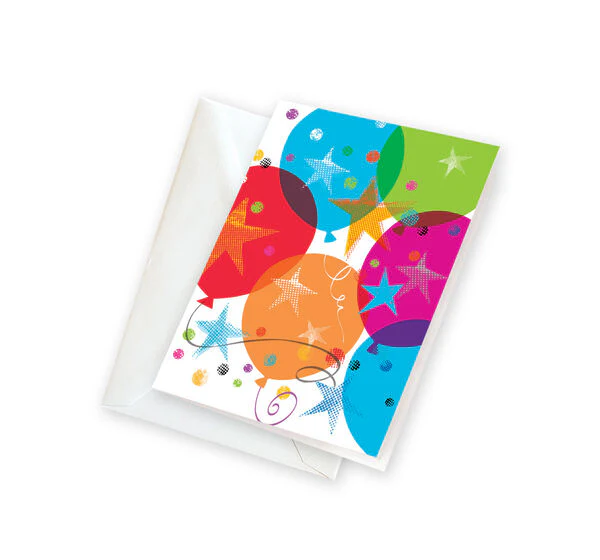 Birthday Balloons & Stars Enclosure Card