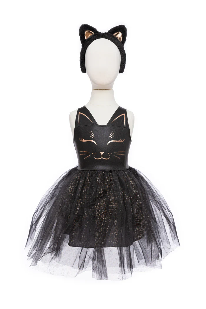 Black Cat Dress & Headpiece Size 5-6