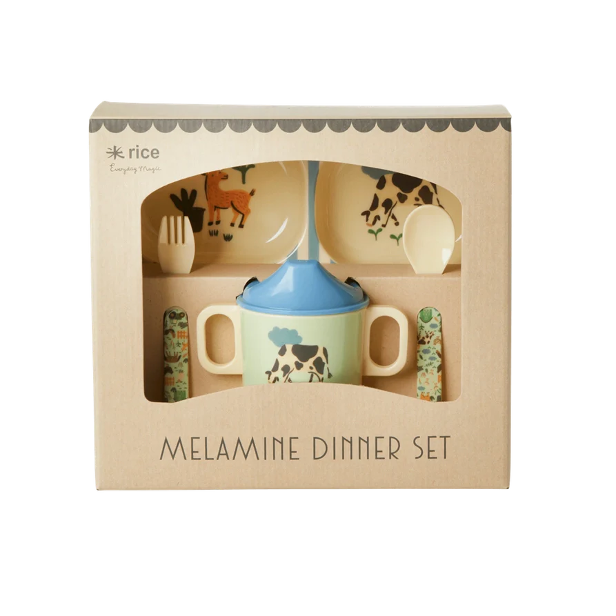 Blue Farm Melamine Dinner Set