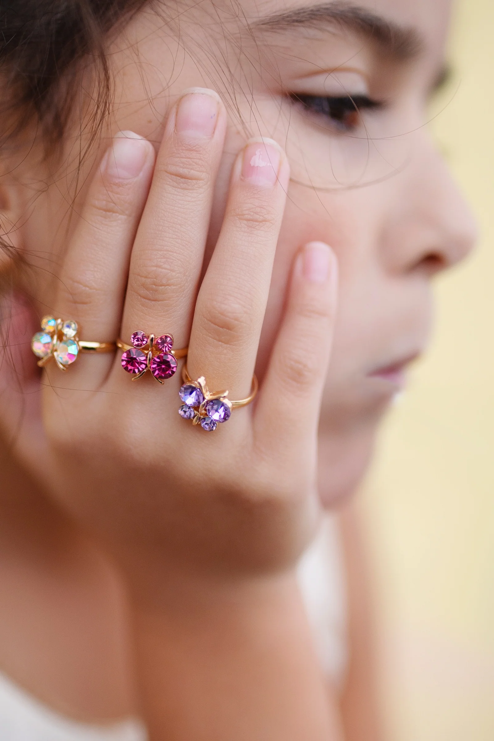 Boutique Butterfly Gem Ring Set - Image 2