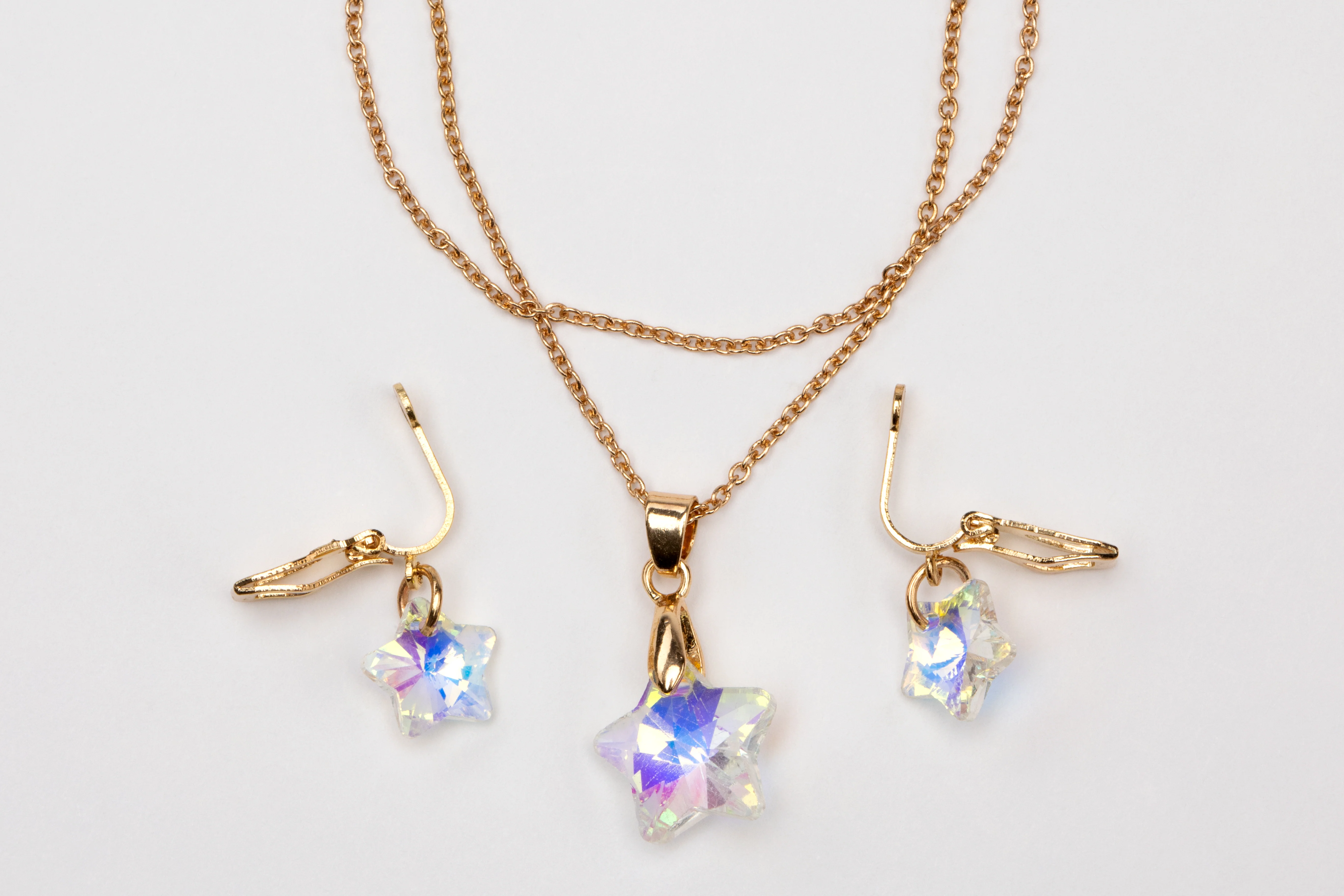 Boutique Holographic Star Necklace With Ring Or Earring Set - Image 2