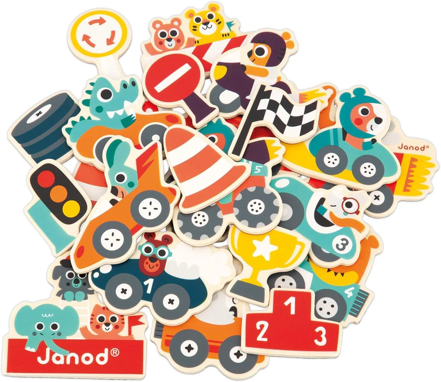 Wooden Car Magnets 24 Pieces - Image 2