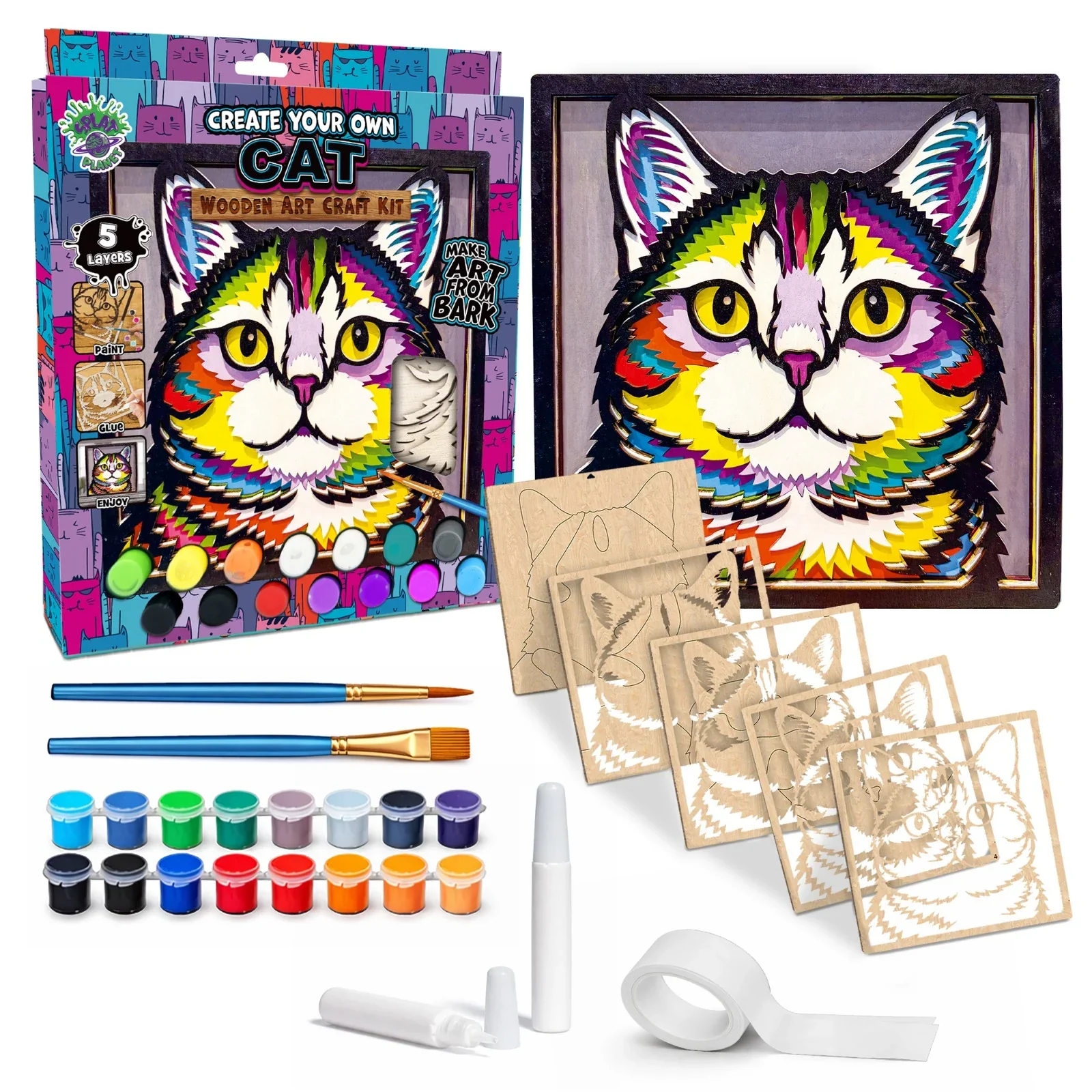 Cat Wooden Art - Image 2