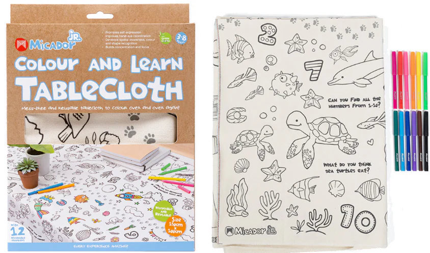Color And Learn Tablecloth Kit