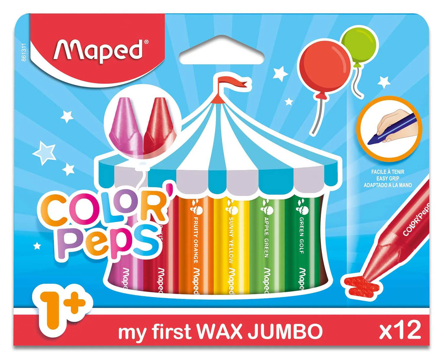 Color'Peps My First Jumbo Triangular Wax Crayons