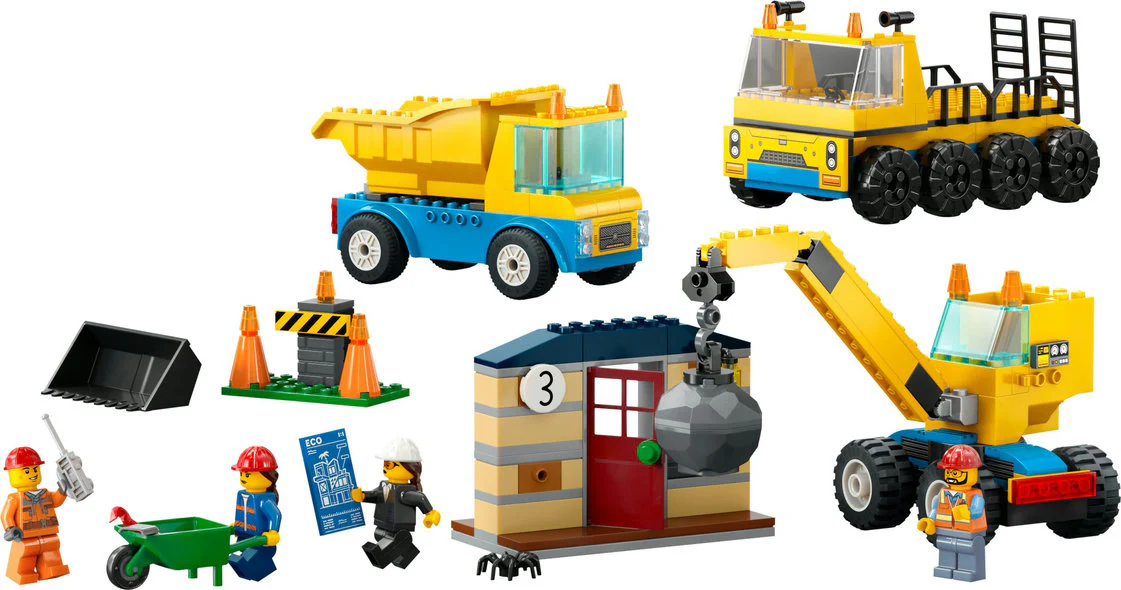 Construction Trucks And Wrecking Ball Crane - Image 2