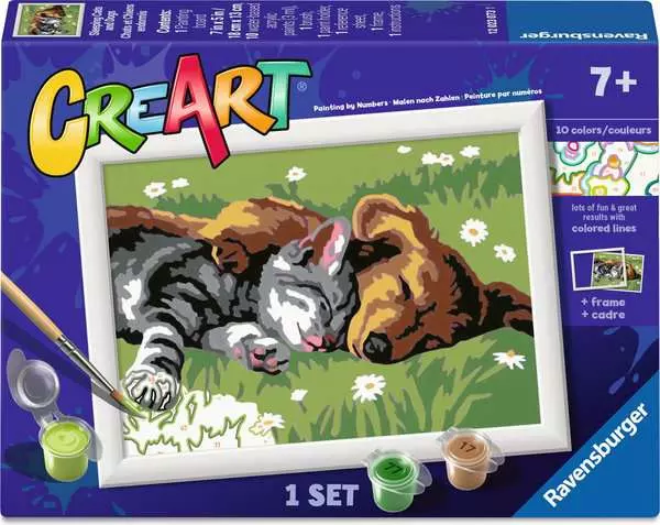 CreArt Sleeping Cat And Dog