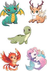 Cute Fantasy Creatures Stickers - Image 2