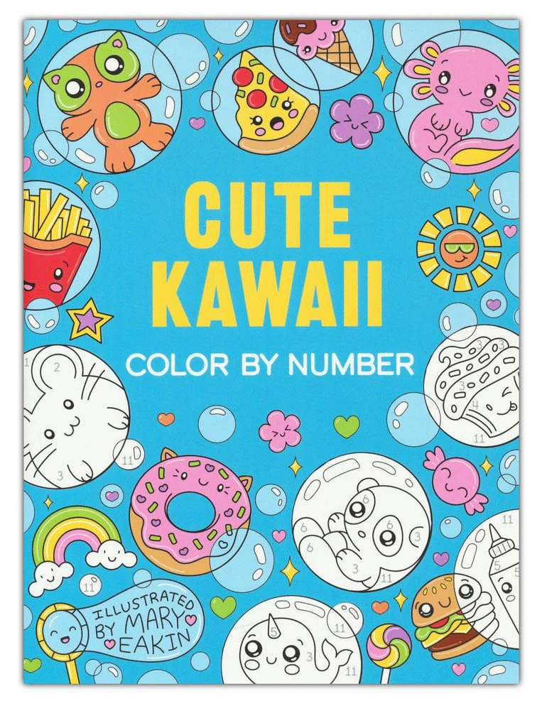 Cute Kawaii Color By Number Book