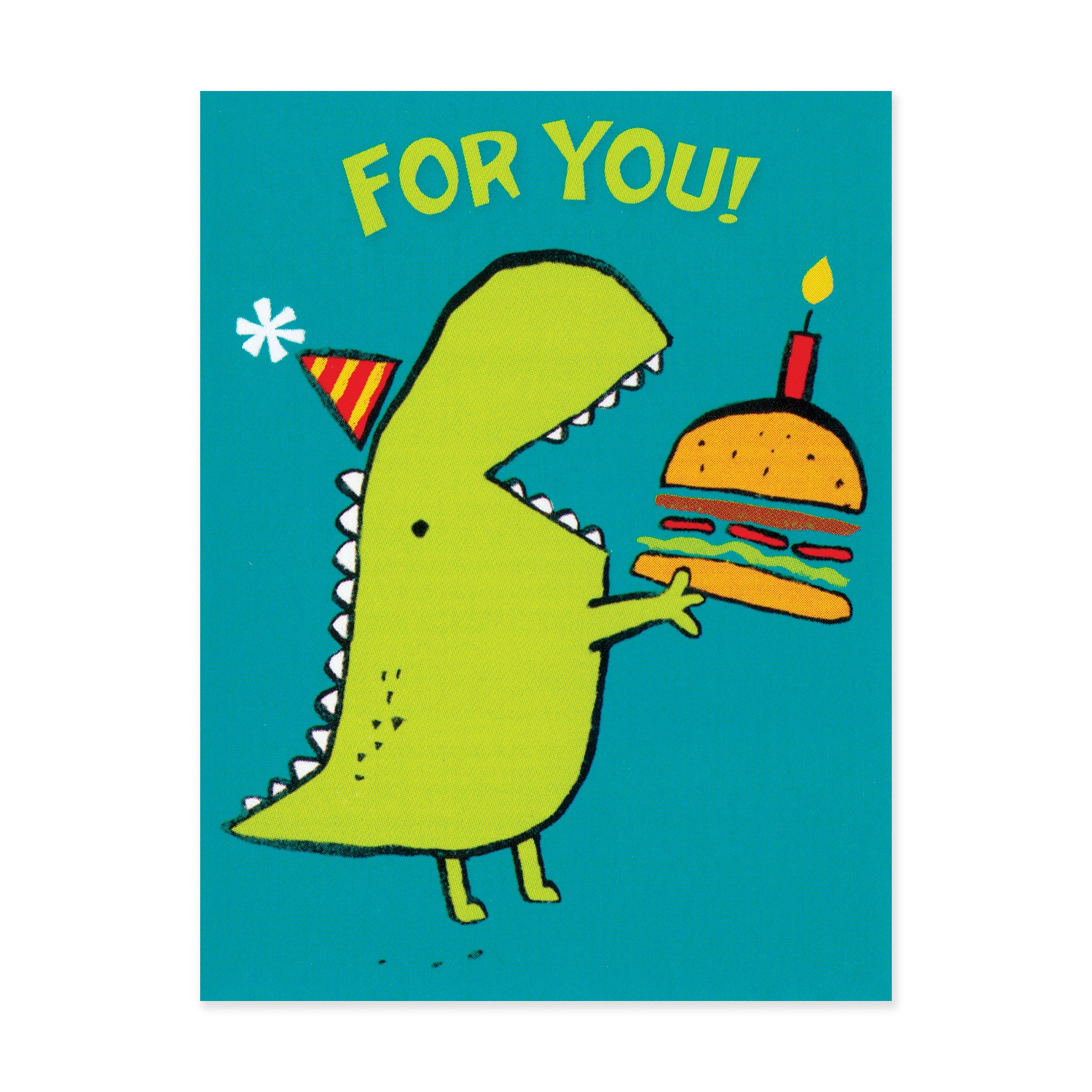 Dinosaur Eating Hamburger Enclosure Card