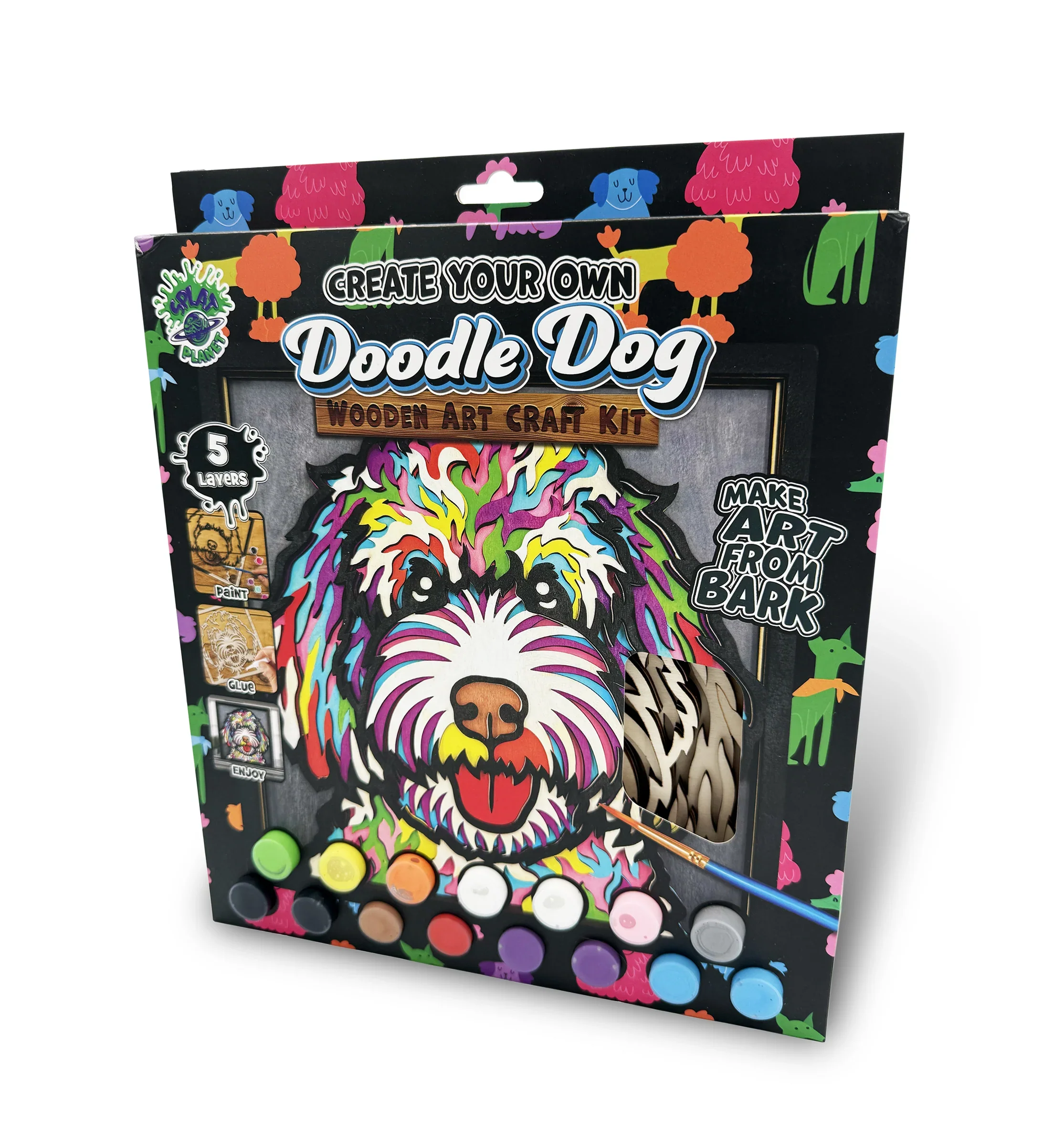 Doodle Dog Wooden Art