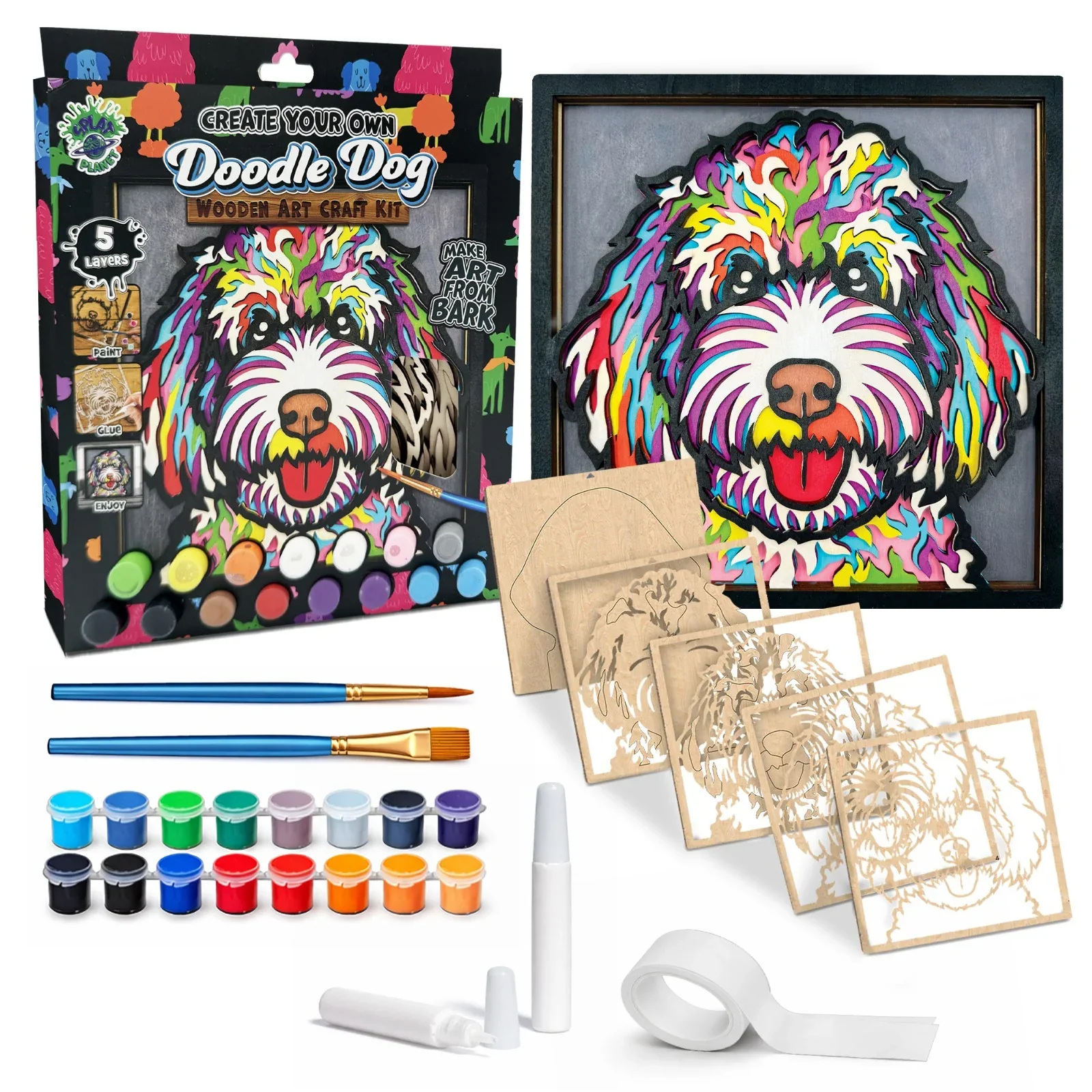 Doodle Dog Wooden Art - Image 2