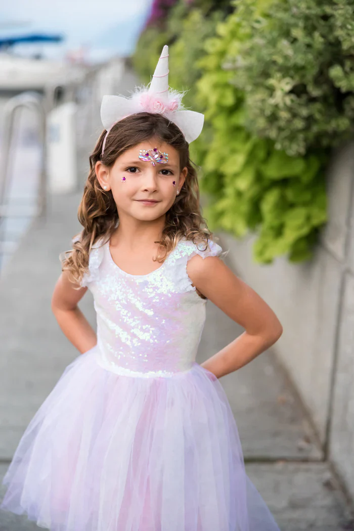 Dreamy Unicorn Dress & Headband Pink Size 3/4 - Image 2