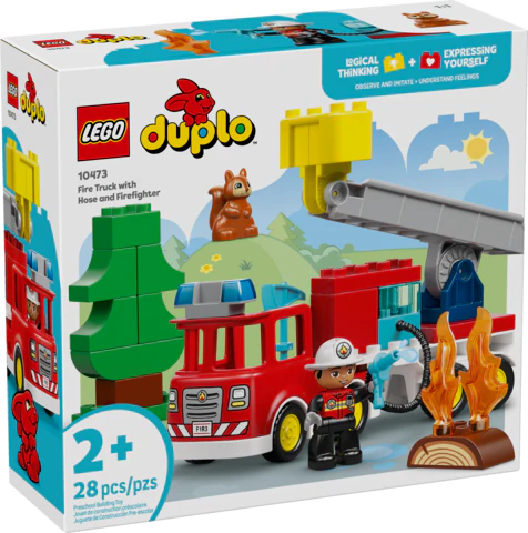 Duplo Fire Truck With Hose And Firefighter