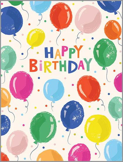 Floating Balloons Birthday Card