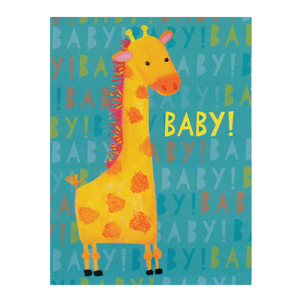Giraffe Baby Enclosure Card