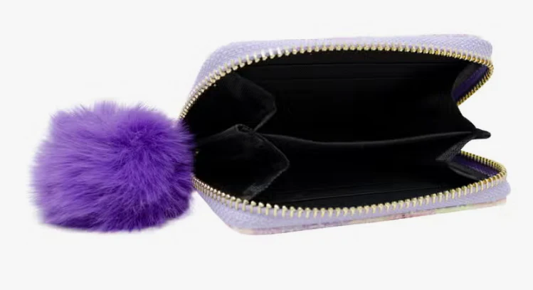 Glitter Hearts Wallet Purple - Image 2