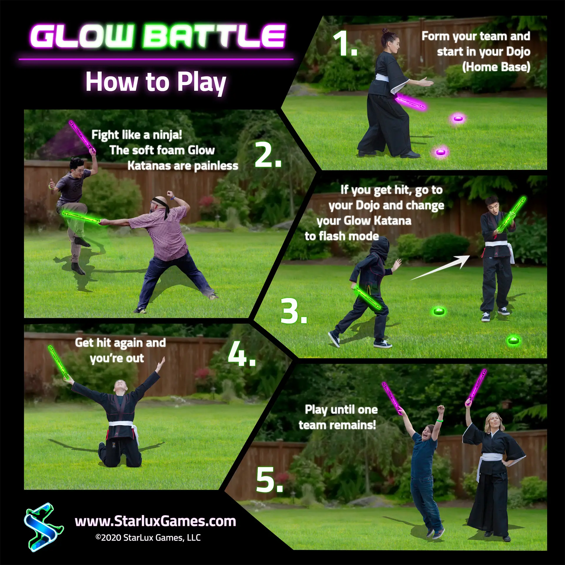 Glow Battle Ninja Game With Glow-in-the-Dark Foam Swords - Image 2