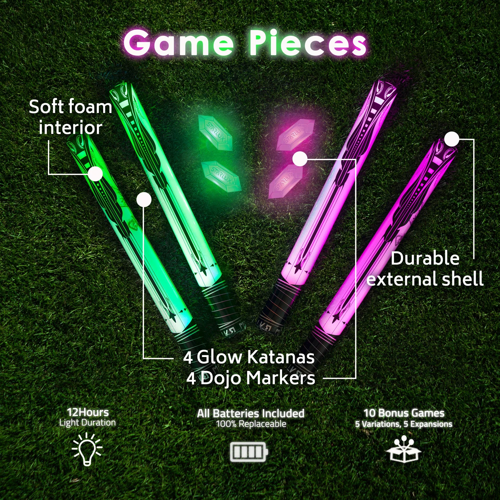 Glow Battle Ninja Game With Glow-in-the-Dark Foam Swords - Image 4