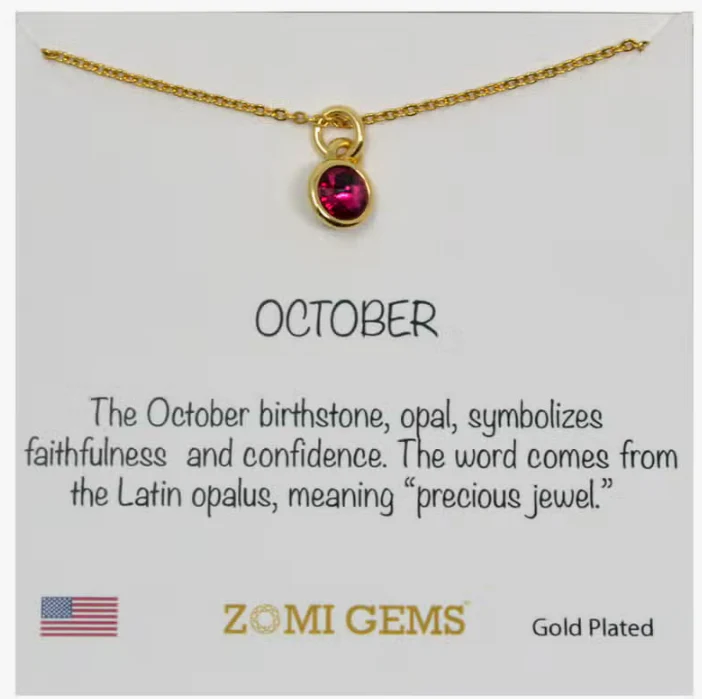 Gold Birthstone Necklace - Image 14