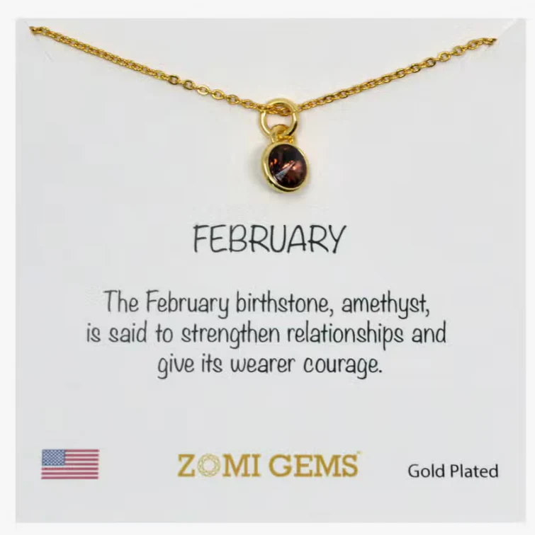 Gold Birthstone Necklace - Image 4