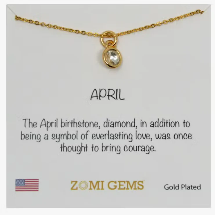 Gold Birthstone Necklace - Image 8