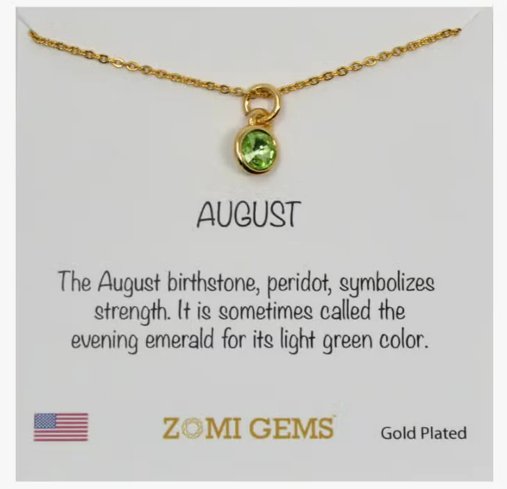 Gold Birthstone Necklace - Image 9