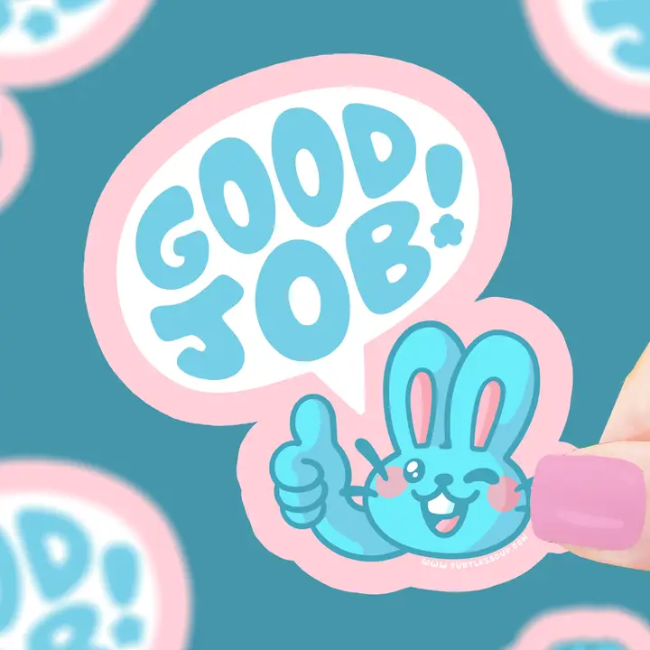 Good Job Bunny Vinyl Sticker