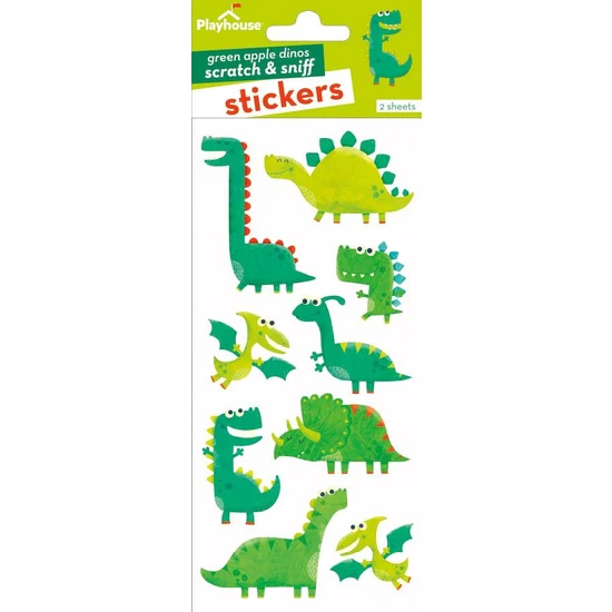 Green Apple Dinosaurs Scratch & Sniff Stickers