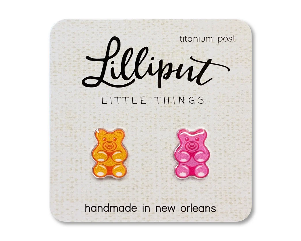 Gummy Bear Orange/Pink Earrings