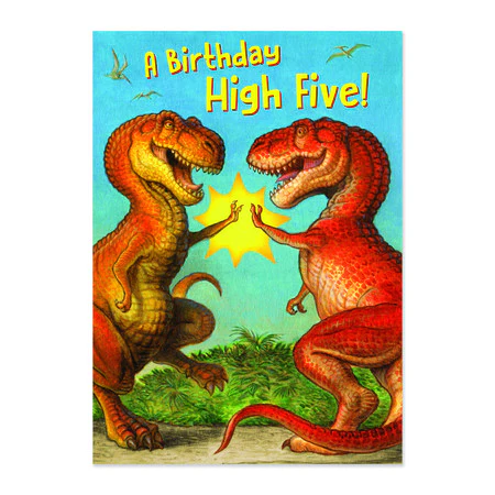 High Five Dinosaurs Birthday Card