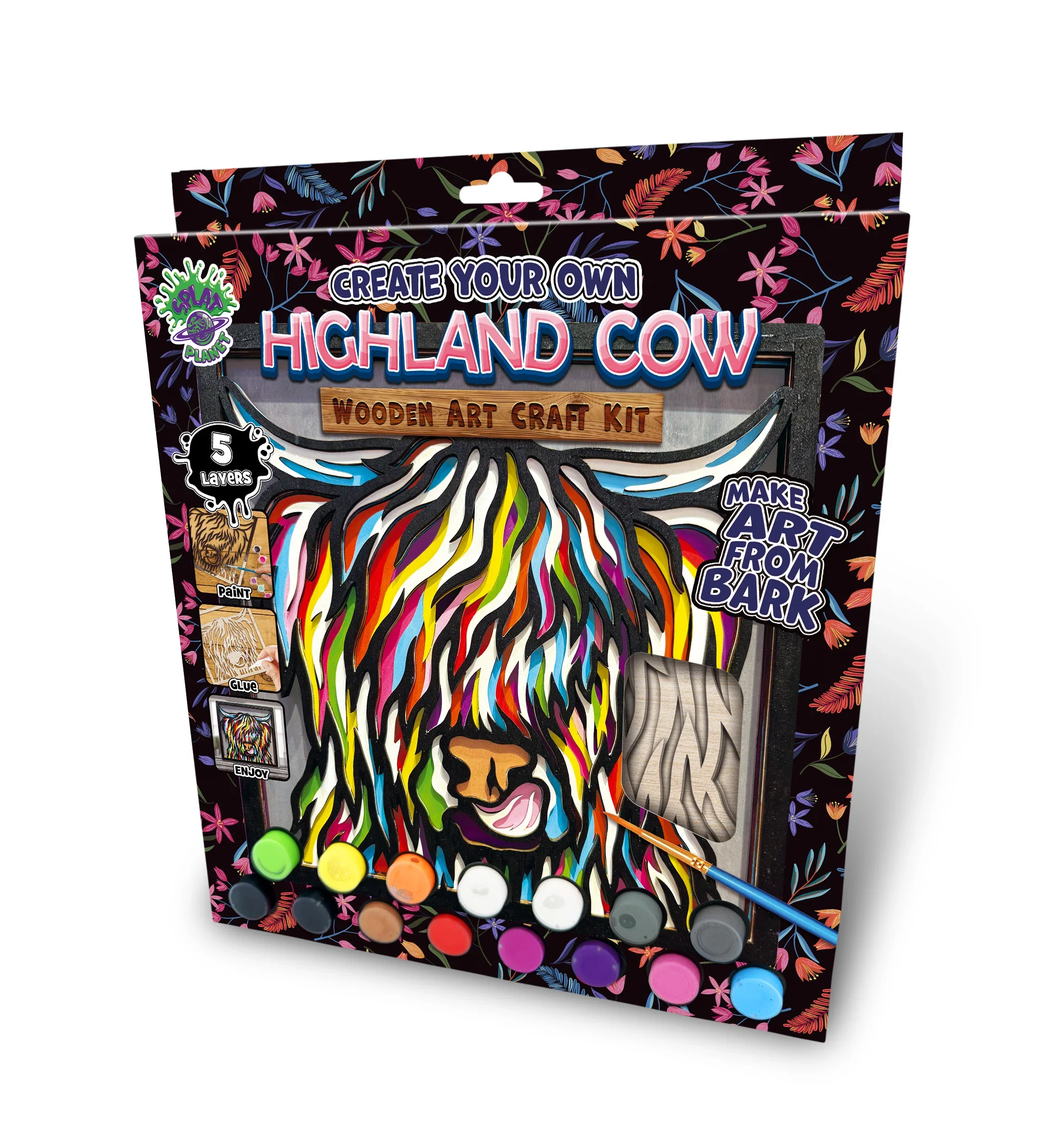 Highland Cow Wooden Art
