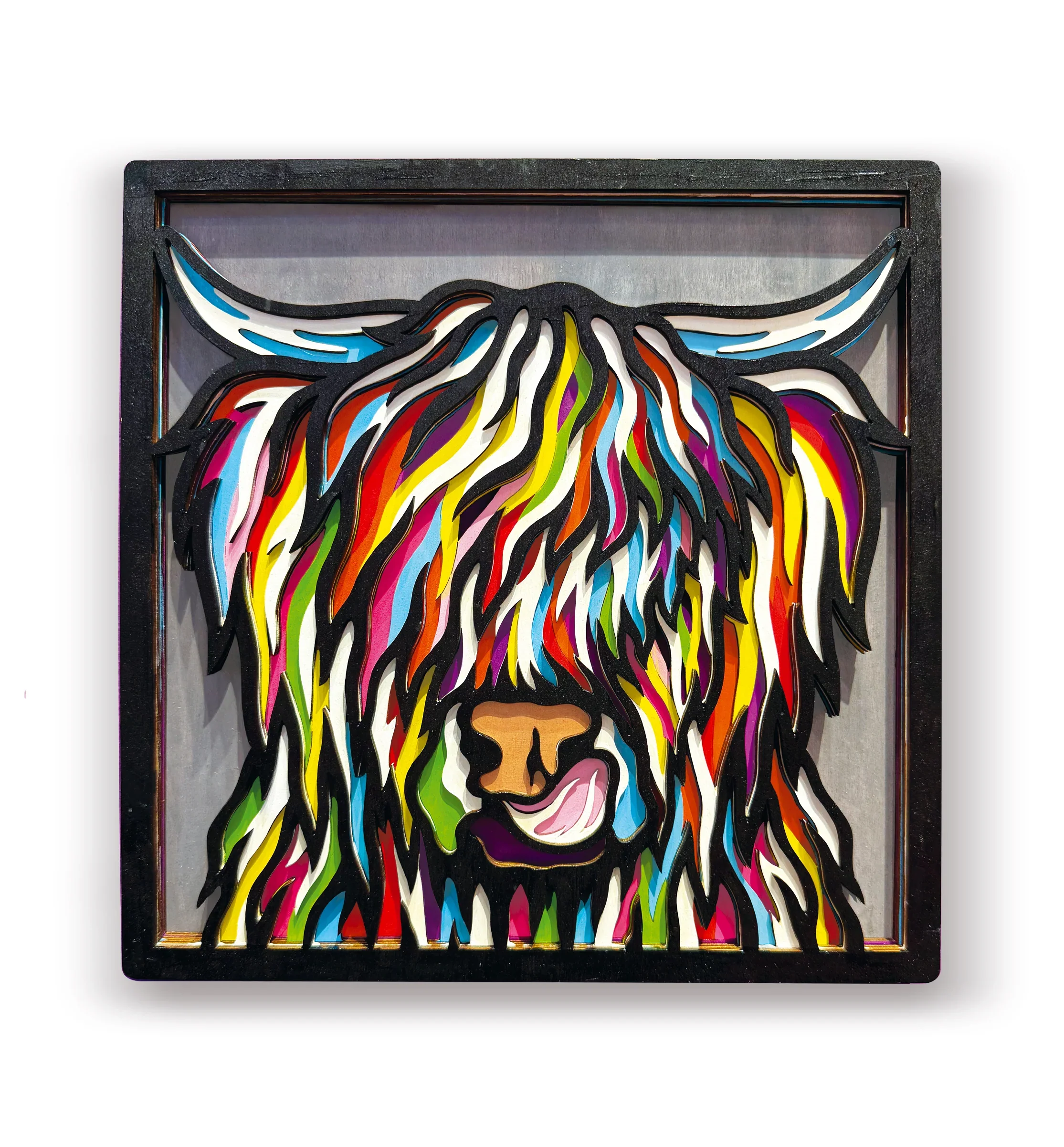Highland Cow Wooden Art - Image 3