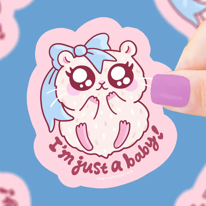 Just A Baby Hamster Vinyl Sticker