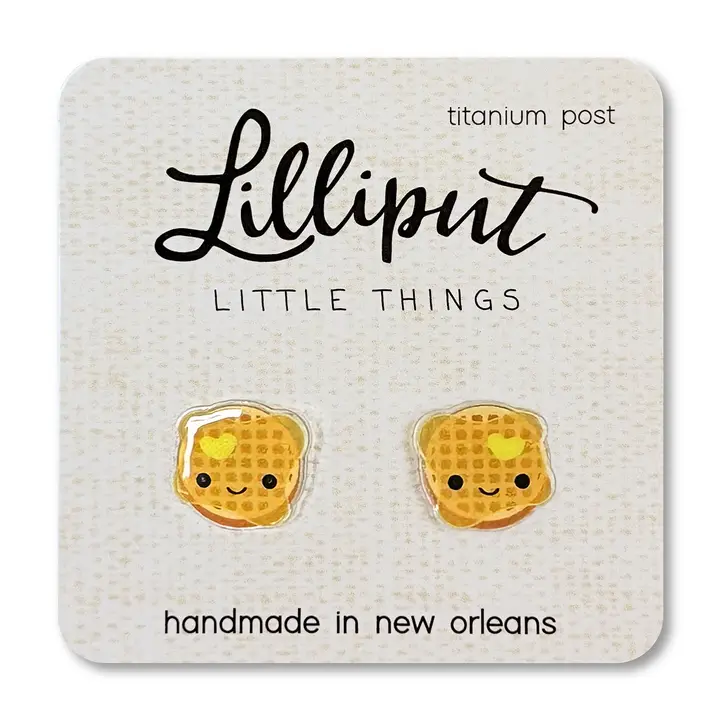 Kawaii Waffle Earrings