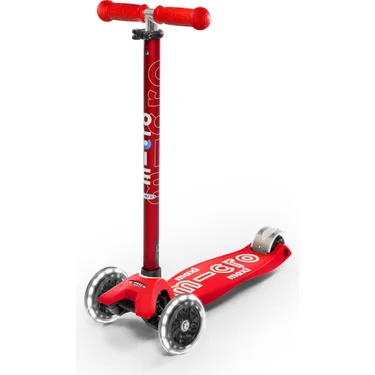 LED Red Maxi Micro Kickboard Deluxe Scooter
