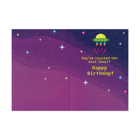 Level Up Neon Birthday Card - Image 2