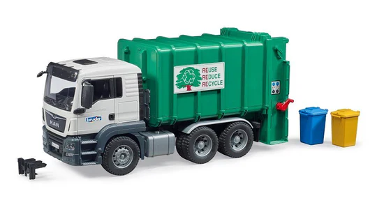 MAN TGS Rear Loading Garbage Truck Green - Image 2